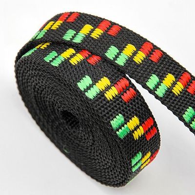 500 lbs 25 mm polypropyleen webbing voor honden kragen zwart webbing