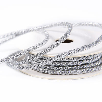 Goud zilver gevlochten polyester touw 5 mm gedraaid 3 strengen touw