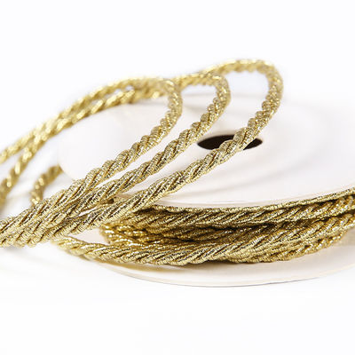 Goud zilver gevlochten polyester touw 5 mm gedraaid 3 strengen touw