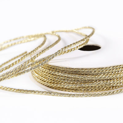 Goud zilver gevlochten polyester touw 5 mm gedraaid 3 strengen touw