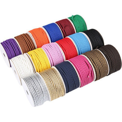 DIY Craft 2 gebreide touw 5mm Zwart Dubbel gebreide Nylon touw