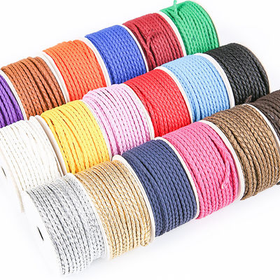 DIY Craft 2 gebreide touw 5mm Zwart Dubbel gebreide Nylon touw