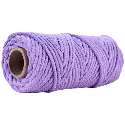 50m stoffig roze macrame koord 5mm ISO9001 Roze katoen touw 3 strengen