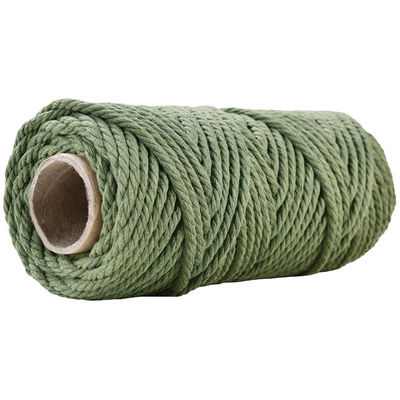 50m stoffig roze macrame koord 5mm ISO9001 Roze katoen touw 3 strengen