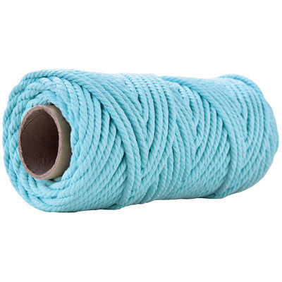 50m stoffig roze macrame koord 5mm ISO9001 Roze katoen touw 3 strengen