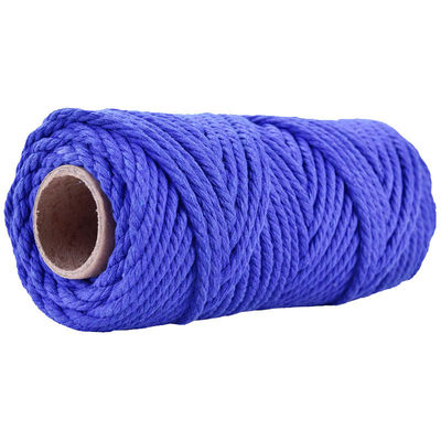 50m stoffig roze macrame koord 5mm ISO9001 Roze katoen touw 3 strengen