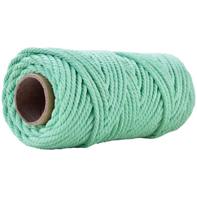 50m stoffig roze macrame koord 5mm ISO9001 Roze katoen touw 3 strengen
