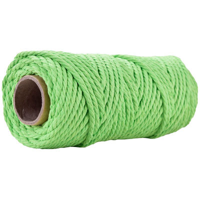 50m stoffig roze macrame koord 5mm ISO9001 Roze katoen touw 3 strengen