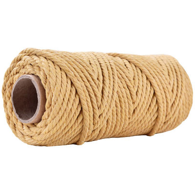 50m stoffig roze macrame koord 5mm ISO9001 Roze katoen touw 3 strengen
