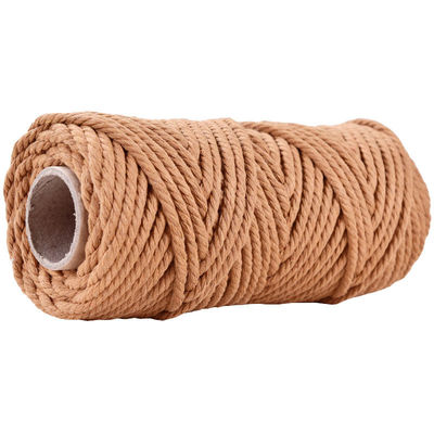 50m stoffig roze macrame koord 5mm ISO9001 Roze katoen touw 3 strengen
