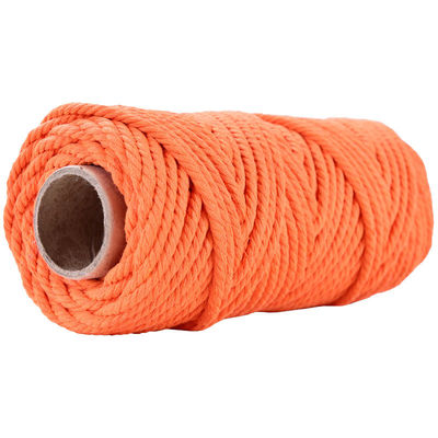 50m stoffig roze macrame koord 5mm ISO9001 Roze katoen touw 3 strengen