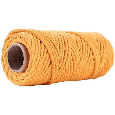 50m stoffig roze macrame koord 5mm ISO9001 Roze katoen touw 3 strengen
