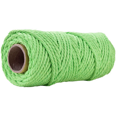 50m stoffig roze macrame koord 5mm ISO9001 Roze katoen touw 3 strengen