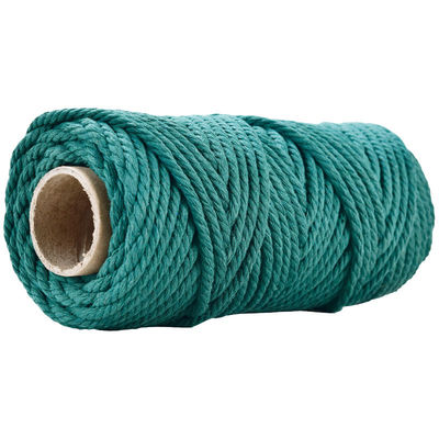 50m stoffig roze macrame koord 5mm ISO9001 Roze katoen touw 3 strengen