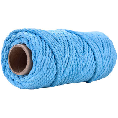 50m stoffig roze macrame koord 5mm ISO9001 Roze katoen touw 3 strengen