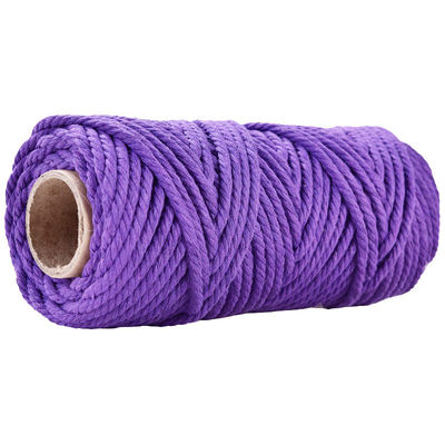 50m stoffig roze macrame koord 5mm ISO9001 Roze katoen touw 3 strengen