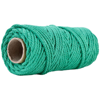 50m stoffig roze macrame koord 5mm ISO9001 Roze katoen touw 3 strengen