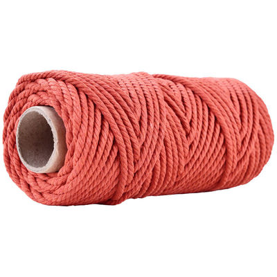 50m stoffig roze macrame koord 5mm ISO9001 Roze katoen touw 3 strengen