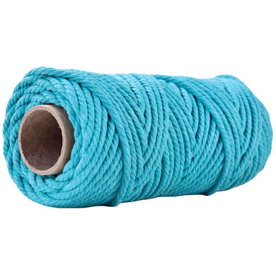 50m stoffig roze macrame koord 5mm ISO9001 Roze katoen touw 3 strengen