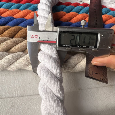 Roze 20 mm gedraaid katoen touw ISO14001 3 Strand Macrame Cord