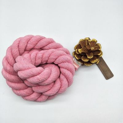 Roze 20 mm gedraaid katoen touw ISO14001 3 Strand Macrame Cord