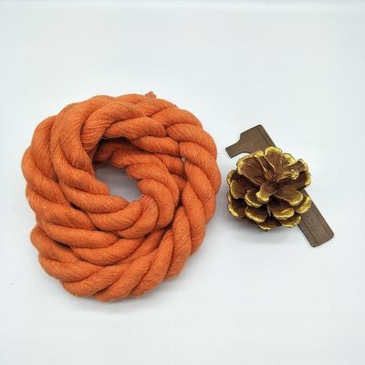 Roze 20 mm gedraaid katoen touw ISO14001 3 Strand Macrame Cord