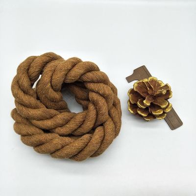 Roze 20 mm gedraaid katoen touw ISO14001 3 Strand Macrame Cord