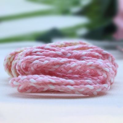 Kledingstuk 3 strengen Macrame Cord Oranje Wit 5 mm 3 strengen Katoenen touw
