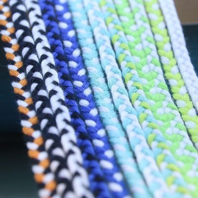 Kledingstuk 3 strengen Macrame Cord Oranje Wit 5 mm 3 strengen Katoenen touw