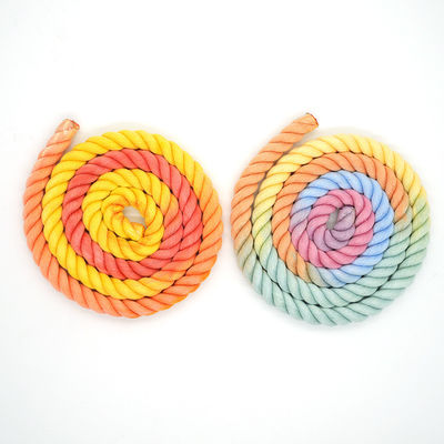 13mm Drie-streng katoenen touw Twisted Mixed Color Dog Leash Klimtouw