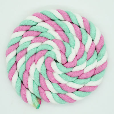 13mm Drie-streng katoenen touw Twisted Mixed Color Dog Leash Klimtouw