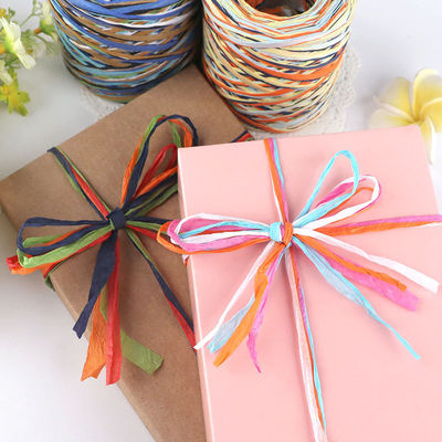 Handwerk papier touw Diy Raffia 100m kerst gebreide papier touw