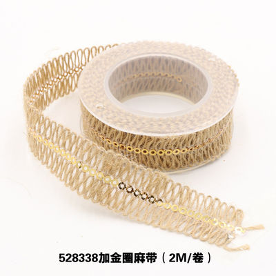 Kledingstuk Decoratie Jute touw lint Gift Packing Draadloos Burlap lint
