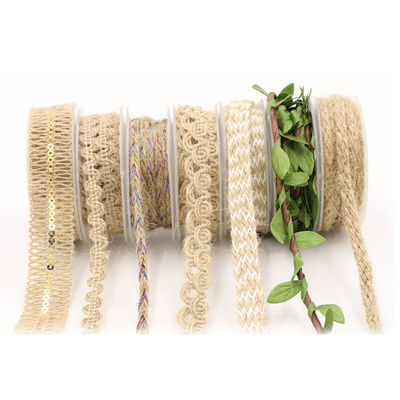 Kledingstuk Decoratie Jute touw lint Gift Packing Draadloos Burlap lint
