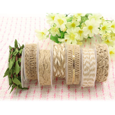 Kledingstuk Decoratie Jute touw lint Gift Packing Draadloos Burlap lint