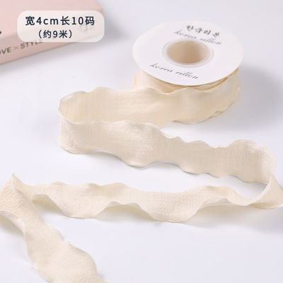 40mm Valentijnsband Kleur Jute Linnen Wrinkle Edge Jute Gattice Ribbon