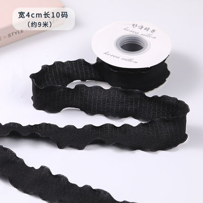 40mm Valentijnsband Kleur Jute Linnen Wrinkle Edge Jute Gattice Ribbon