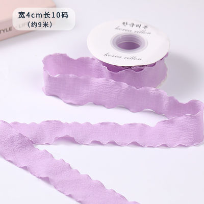 40mm Valentijnsband Kleur Jute Linnen Wrinkle Edge Jute Gattice Ribbon