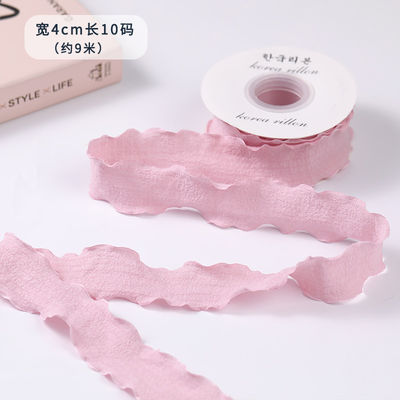 40mm Valentijnsband Kleur Jute Linnen Wrinkle Edge Jute Gattice Ribbon
