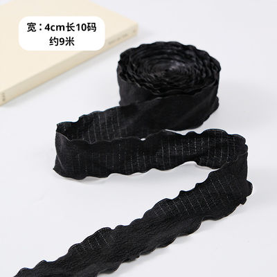 40mm Valentijnsband Kleur Jute Linnen Wrinkle Edge Jute Gattice Ribbon