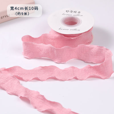 40mm Valentijnsband Kleur Jute Linnen Wrinkle Edge Jute Gattice Ribbon