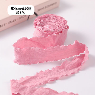 40mm Valentijnsband Kleur Jute Linnen Wrinkle Edge Jute Gattice Ribbon