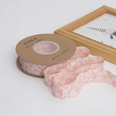 Gedrukt bloemenriet 25 mm polyester champagne lint lint