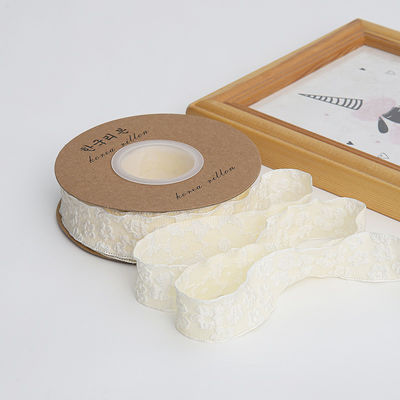 Gedrukt bloemenriet 25 mm polyester champagne lint lint