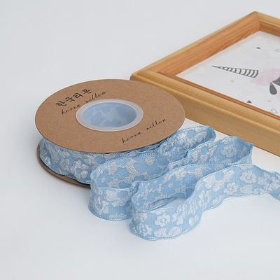 Gedrukt bloemenriet 25 mm polyester champagne lint lint