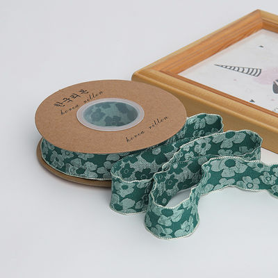 Gedrukt bloemenriet 25 mm polyester champagne lint lint