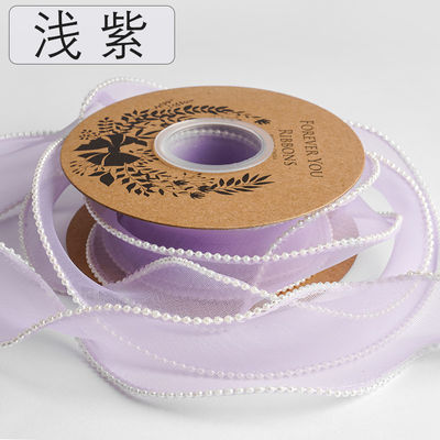 40 mm Pearl Edge Polyester Organza Ribbon voor luxe cadeau verpakking