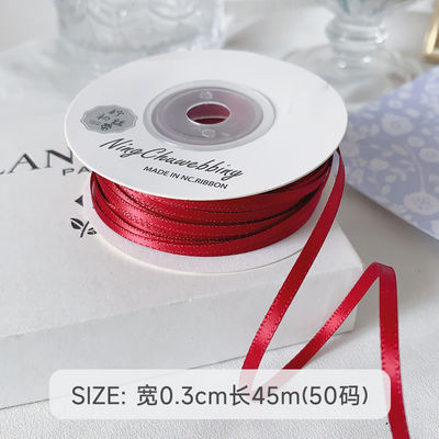 3 mm polyester satine lint dubbel gezicht hoge dichtheid satine afwerking poly lint
