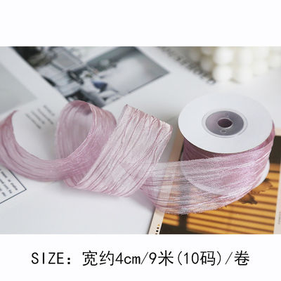 Polyester 38 mm Organza Ribbon Eco Friendly Pale Pink Organza Ribbon