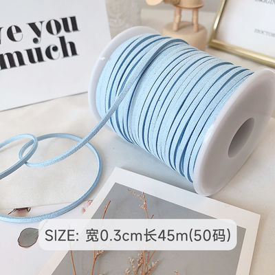 3mm Suede Leather Velvet Ribbon ISO9001 Blauw Velvet Ribbon Bedraad